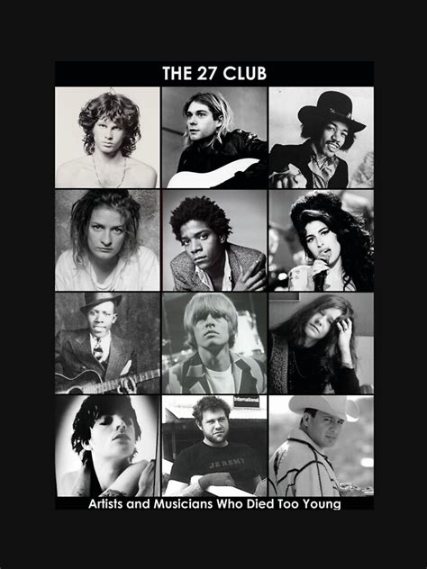The 27 Club Artists And Musicians Who Died Too Young Classic T Shirt