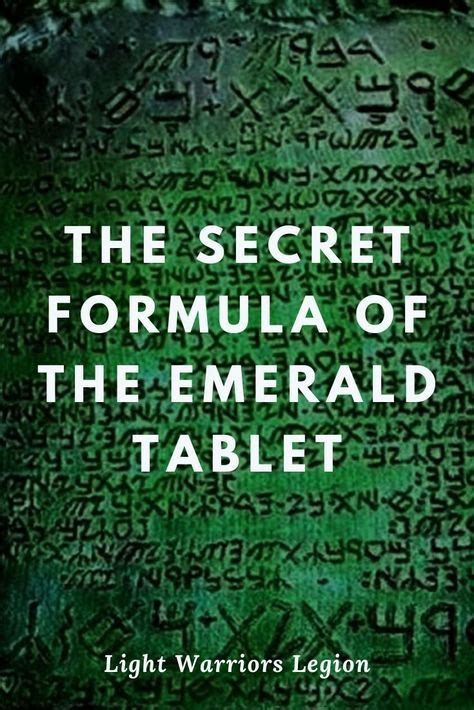 The Ancient Emerald Tablet Of Thoth Light Warriors Legion