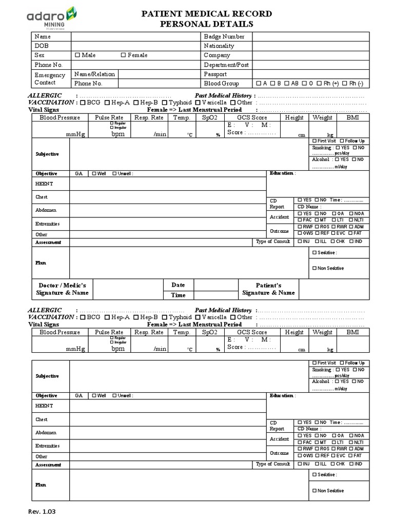 The Basic Components Of A Complete Medical Record