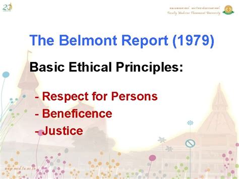 The Belmont Report 1979 Basic Ethical Principles Respect
