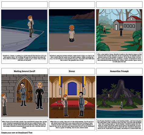 The Most Dangerous Game Summary Create A Colorful Storyboard For The