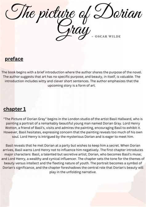 The Picture Of Dorian Gray Summary Pdf The Picture Of Dorian Gray