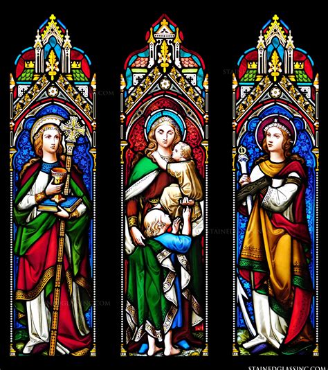 The Three Virtues Religious Stained Glass Window