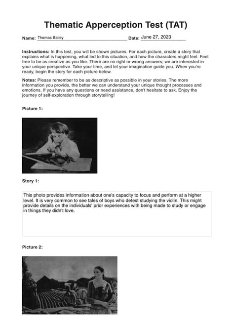 Thematic Apperception Test TAT Analysis