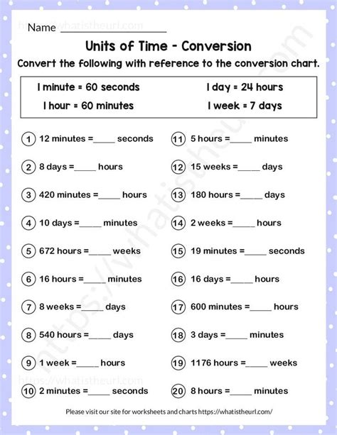 Time Conversion Worksheet 5Th Grade