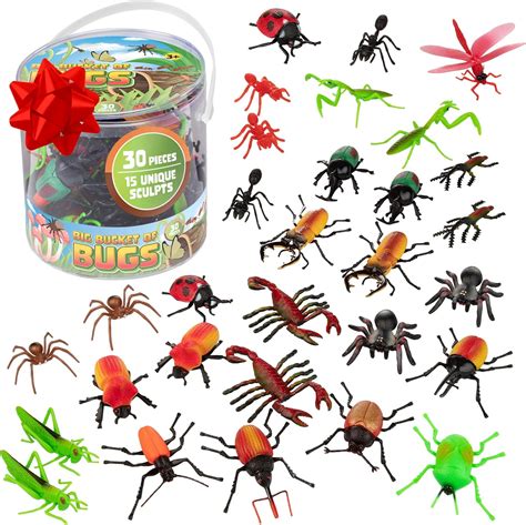 Toy Bug Action Figure Playset 30 Pieces With 15 Unique Giant Insects