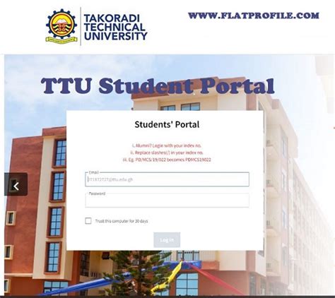 Ttu Student Portal Login Records Ttuportal Com Takoradi Technical