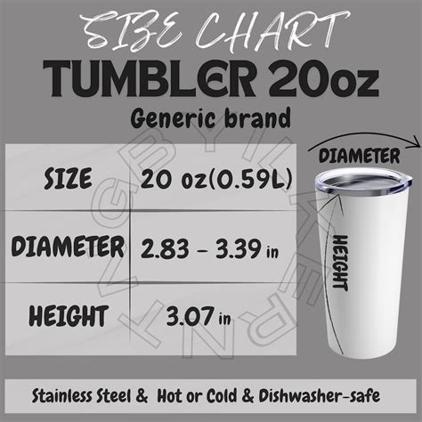 Tumbler Sizing Chart Etsy