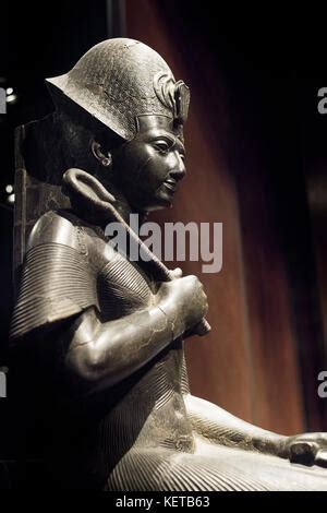 Turin Italy Portrait Statue Of Egyptian Pharaoh Ramesses Ii Wearing A