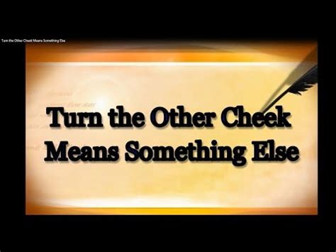 Turn The Other Cheek Means Something Else Hardcore Bible Facts Youtube