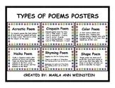Types Of Poems Posters By Marla Ann Weinstein Teachers Pay Teachers