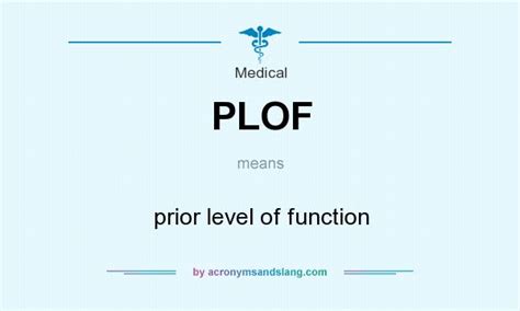Understanding Plof The Prior Level Of Function In Medical