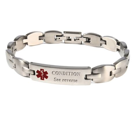 Unisex Medical Bracelet Engraved Personalised Emergency Id Medic