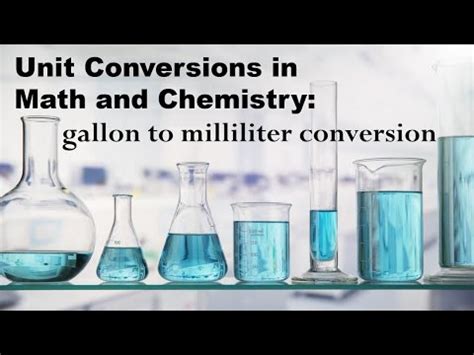 Unit Conversions In Chemistry Gallons Gal To Milliliters Ml Volume
