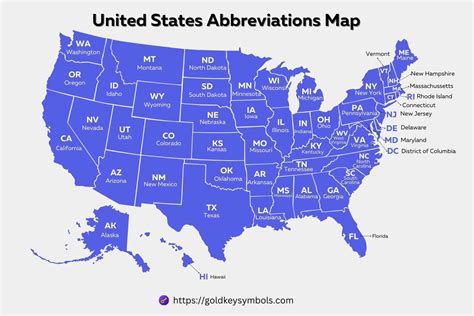 United States Map Labeled With Abbreviations United States Map