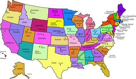 United States Map With State Names And Capitals Printable Best