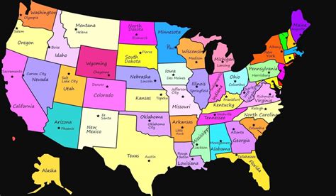 US Map with State Capitals