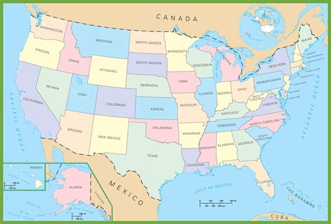 Usa Map Maps Of United States Of America Usa U S