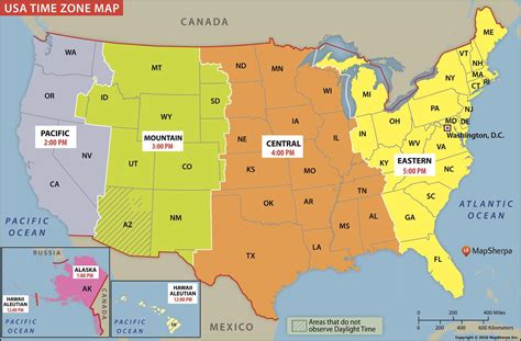 Usa Map With Time Zones