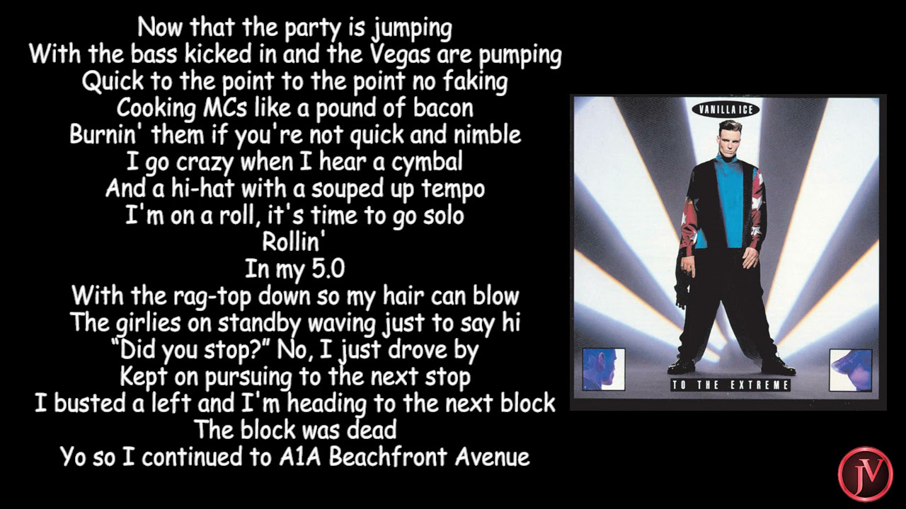 Vanilla Ice Ice Ice Baby Lyrics Youtube