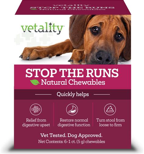 Vetality Stop The Runs Anti Diarrhea Medication For Dogs 6 Count