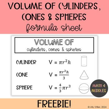 Volume Of Cylinders Cones Spheres Formula Examples Lesson