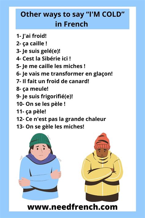 Ways To Say I M Cold In French Needfrench