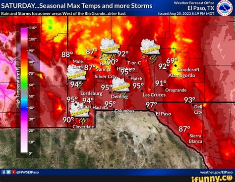 Weather Forecast Office Seasonal Max Temps And More Storms Ei Paso Tx
