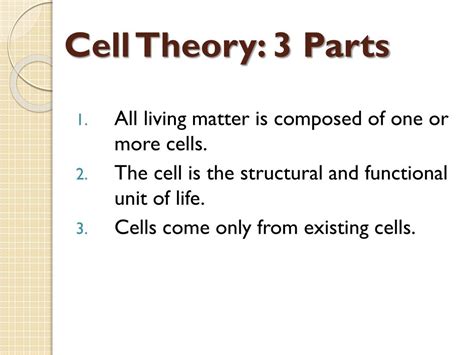 Cell Theory Consists Of Three Parts