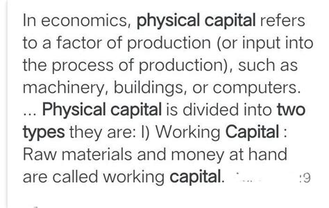 What Are Two Types Of Physical Capital Write About Each Of Them