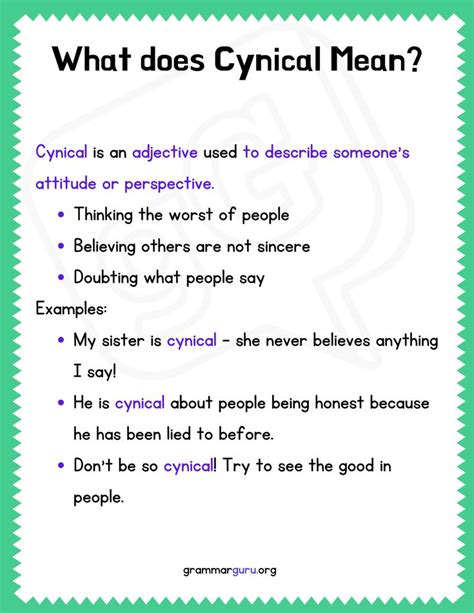 Being Cynical Defined