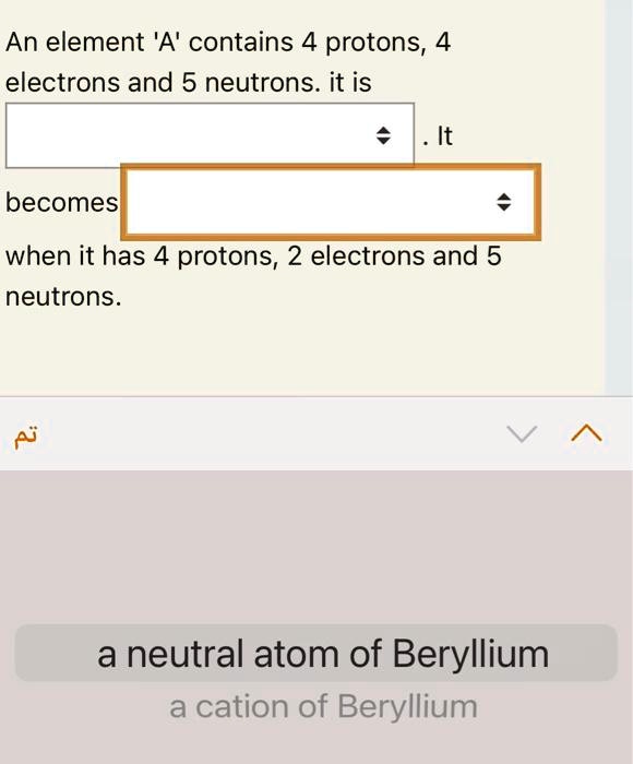 What Element Has 4 Protons And 5 Neutrons