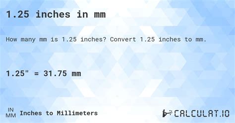 What Is 1 25 Cm In Inches Calculatio