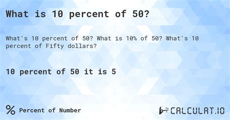 What Is 10 Percent Of 50 Calculatio