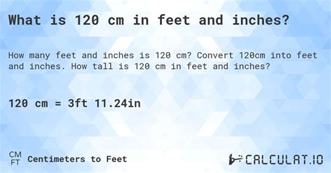 What Is 120 Cm In Feet And Inches Calculatio