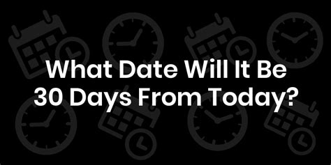 30 Days From Today Date Calculator