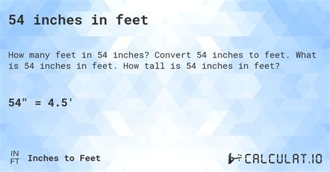 54 inches in feet conversion