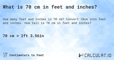 What Is 70 Cm In Inches Calculatio