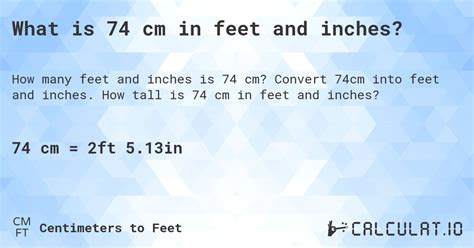 What Is 74 Cm In Feet And Inches Calculatio