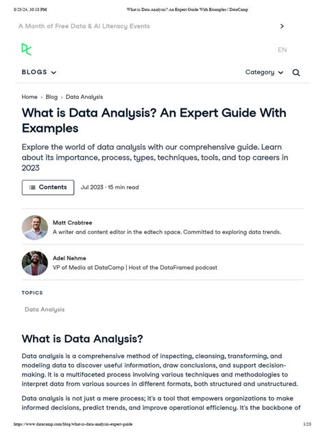 What Is Data Analysis An Expert Guide With Examples Datacamp