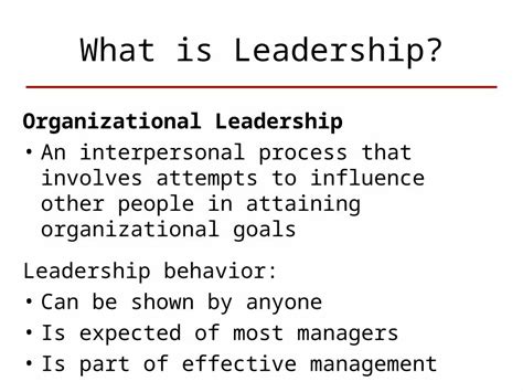 What Is Leadership Organizational Leadership An Interpersonal