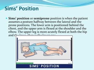 What Is Sims Position Used For Medical