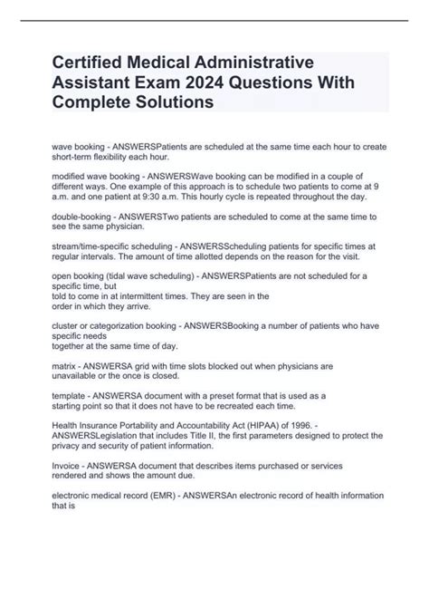 What Is The Certified Medical Administrative Assistant Exam What Is The