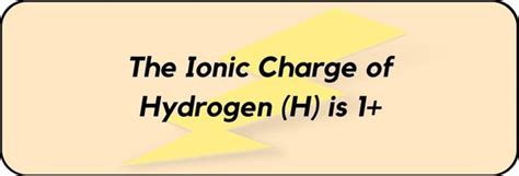 What Is The Ionic Charge Of Hydrogen H And Why