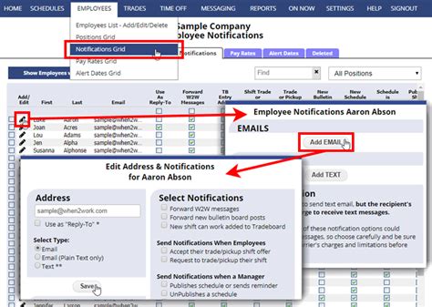 Whentowork Add Employee Email