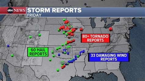 Yesterday's Tornado Locations
