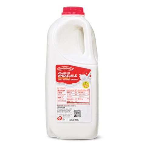 Whole Milk 1 2 Gallon Friendly Farms Aldi Us