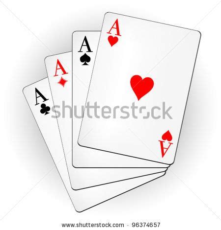 Winning Poker Hand Four Aces Playing Stock Vector Royalty Free
