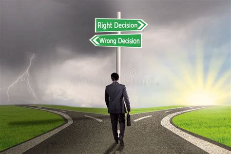 Worker Facing Two Choices On The Road Stock Image Image Of Journey