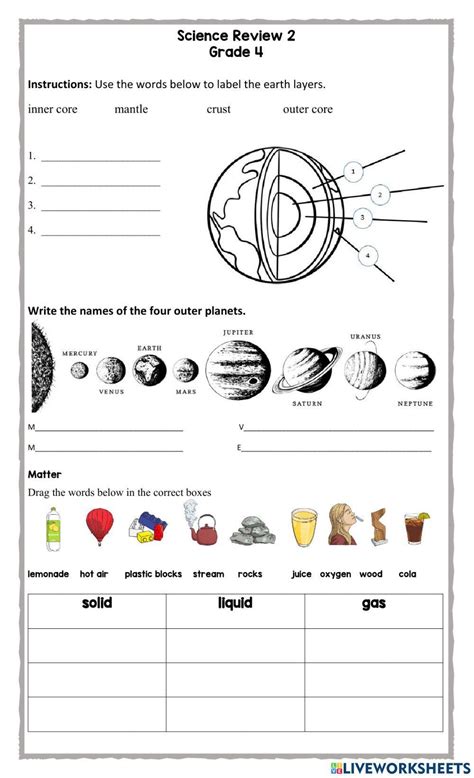 Worksheet In Science 4
